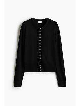 H&M - Women Black Fine-Knit Cardigan