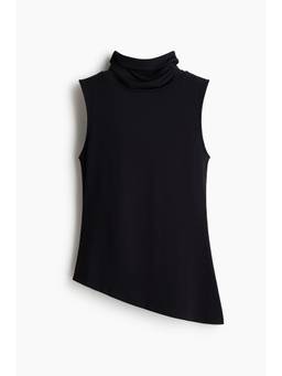H&M - Women Black Fitted Roll-Neck Top