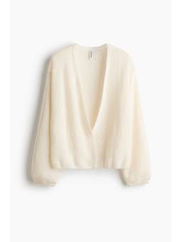 H&M - Women White Balloon-Sleeved Throw-On Cardigan