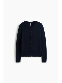 H&M - Women Navy Blue Rib-Knit Cardigan