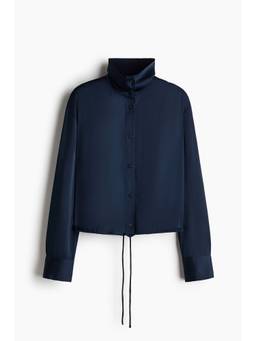 H&M - Women Navy Blue Satin Shirt