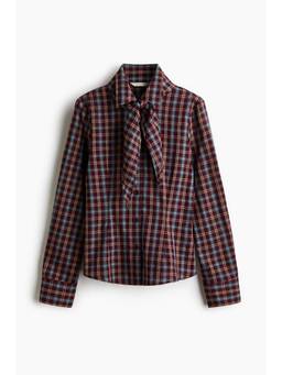 H&M - Women Red Scarf-Detail Cotton Shirt