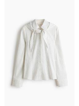 H&M - Women White Scarf-Detail Cotton Shirt