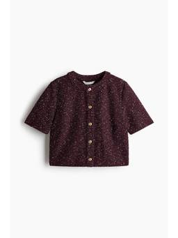 H&M - Women Red Short-Sleeved Boucl-Knit Cardigan