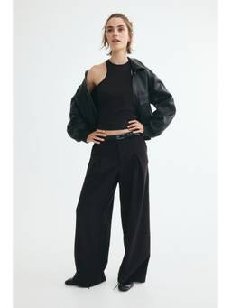 H&M - Women Black Wide Tailored Trousers