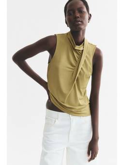 H&M - Women Green Draped Jersey Top