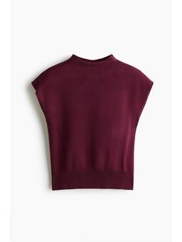H&M - Women Maroon Turtleneck Sweater Vest