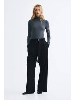 H&M - Women Black Belted Tailored Trousers