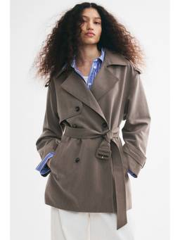 H&M - Women Beige Short Trench Coat