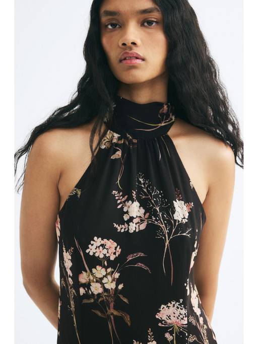Buy H&M Women Black Chiffon Handkerchief Dress (XS) Online