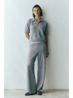 H&M - Women Grey Short-Sleeved Polo T-Shirt