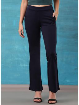 Lakshita - Navy Blue Elasticated Skin Fit Plain Jegging