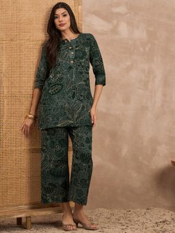 CHETI - Green Women Pure Cotton Printed Co-Ord Set
