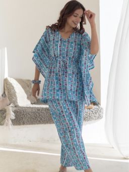 Sooti Syahi - Blue Azure Hand Block Printed Co-Ord Set