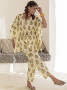 Sooti Syahi - Beige Azure Hand Block Printed Co-Ord Set