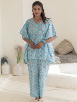 Sooti Syahi - Blue Women Azure Hand Block Printed Co-Ord Set