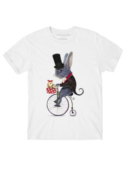 THREADCURRY - Mouse King Graphic Printed T-Shirt - White