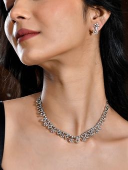 Voylla - Sparkling Essentials Twilight Glam American Diamond Necklace Set
