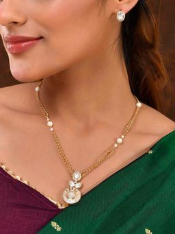 Voylla - Kundan Elegance Majestic Ivory Neacklace Set