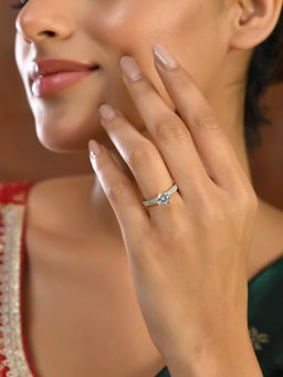 Voylla - Sparkling Elegance Stellar Glow American Diamond Ring (Adjustable)