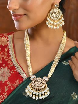 Voylla - Kundan Elegance Rajwada Haar Necklace Set