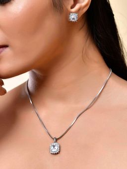 Voylla - Sparkling Elegance Celestial Crystal American Diamond Neacklace Set