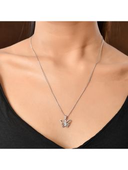 Voylla - Tropical Wildlife Butterfly Sterling Silver Neacklace