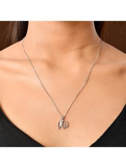 Voylla - Tropical Wildlife Elegant Elephant Sterling Silver Neacklace