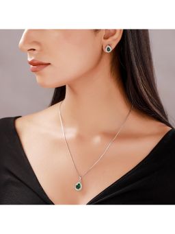 Voylla - Sparkling Elegance Emerald Glow Neacklace Set