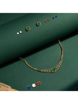 Voylla - Gold Elegance Navaratna Glow Interchangeable Stone Necklace Set