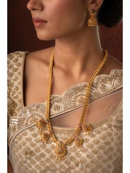 Voylla - Gold Opulence Nandini Temple Jhumka Necklace Set