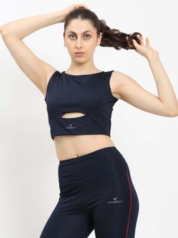 Dpassion - Women Navy Blue Sports Bra