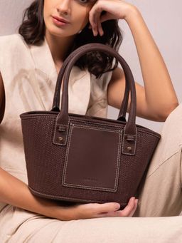 ZAMANA - Women The Tori Handbag With Detachable Strap - Weaved Brown