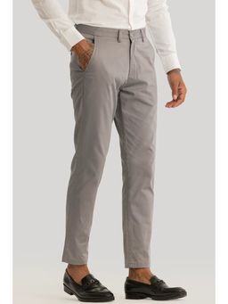 Snitch - Urban Stride Ash Grey Solid Slim Fit Trouser