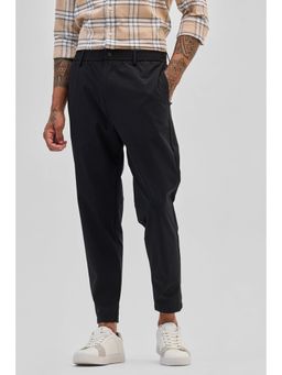 Snitch - Black Regular Fit Stretch Trouser