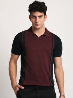 The Bear House - Men Multi Striped Slim Fit Polo T-Shirt
