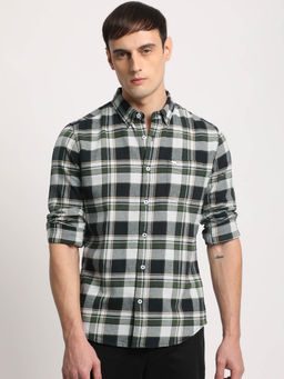 The Bear House - Men Multi Checked Slim Fit Cotton Casual Shirt
