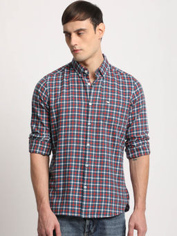 The Bear House - Men Multi Checked Slim Fit Cotton Casual Shirt