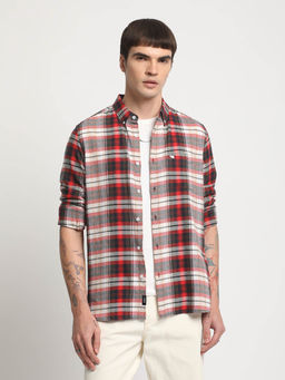 The Bear House - Men Multi Checked Slim Fit Cotton Casual Shirt