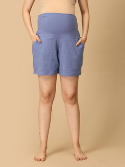 The Mom Store - Blue Comfy Maternity Shorts