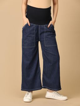 The Mom Store - Maternity Cargo Denim Shorts With Belly Support