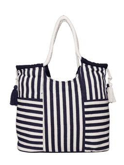 Astrid - Black and White Striped Tote Bag