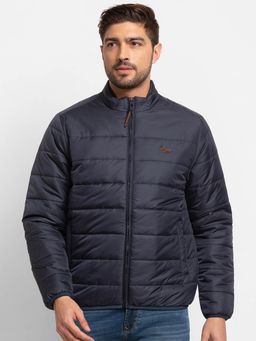 Spykar - Navy Blue Polyester Full Sleeve Casual Jacket for Men