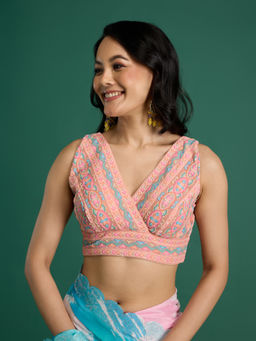 Gajra Gang - Nani's Almari Peach Embroidered Stitched Blouse