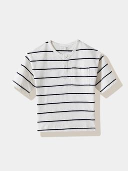 R&B - White Stripes Half Sleeves T-Shirt