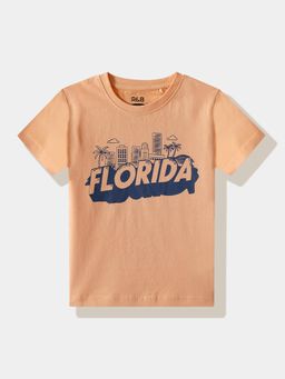R&B - Peach Graphic Half Sleeves T-Shirt
