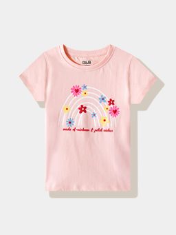 R&B - Pink Graphic Half Sleeves T-Shirt