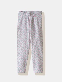 R&B - White Skinny Floral Legging