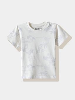 R&B - Off White Printed Half Sleeves T-Shirt