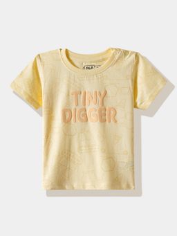 R&B - Yellow Graphic Half Sleeves T-Shirt